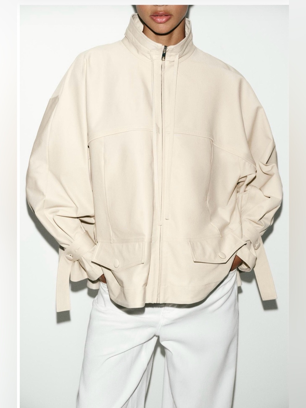 ZARA FLUID HIGH NECK JACKET - Picture 2 of 12